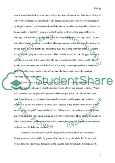 Individual Preoccupation with Body Image the Psychological Perspective