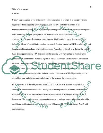 The role of e.coli ESBL+