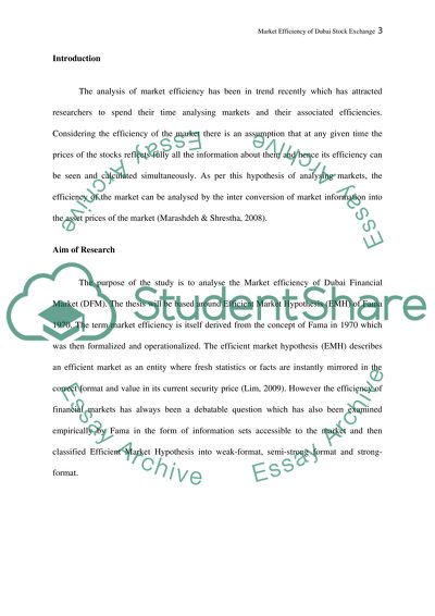 The Market Efficiency of Dubai Stock Exchange