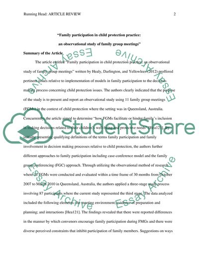 Family Participation in Child Protection Practice