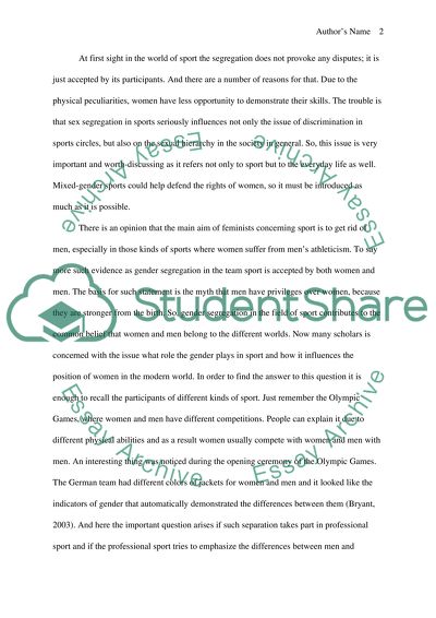 Mixed-Gender Sports Issues