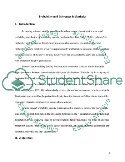 Probability and Inferences in Statistics
