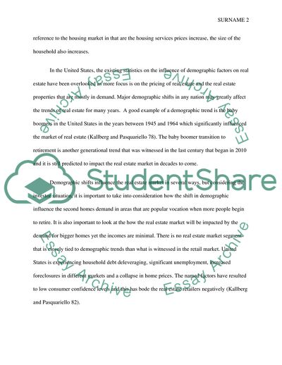 Demographic factors influencing the real estate markets