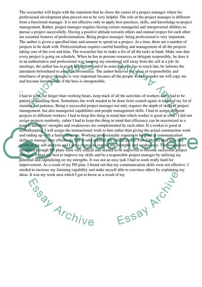 Professional Development PD Plan