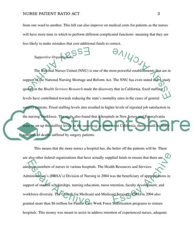 Nurse patient ratio act