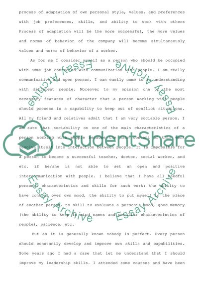 Organization Behavior Reflection Paper