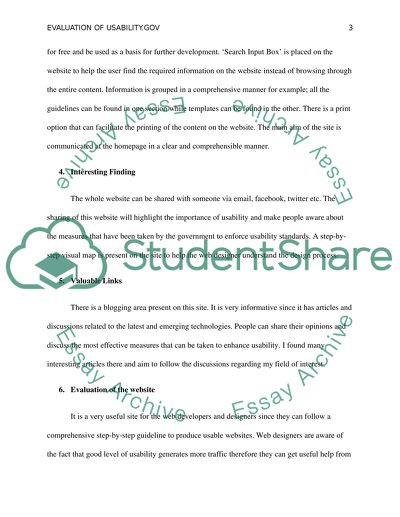 Evaluation of the Website - Structure and Target Audience