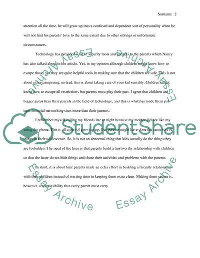 Parenting - the Case for Keeping Out