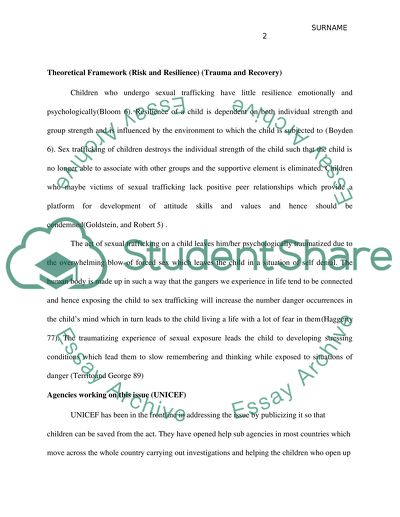 Sex Trafficking among Children