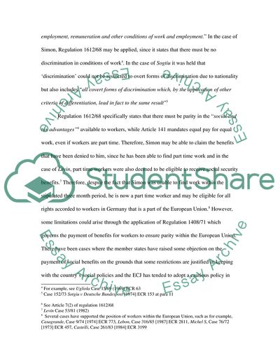 Analysis of the European Union Law Cases