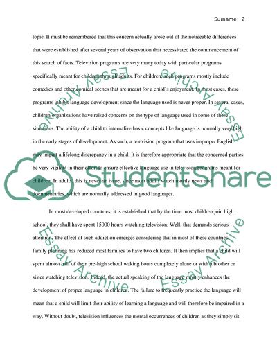 Effect of Television on Language Development