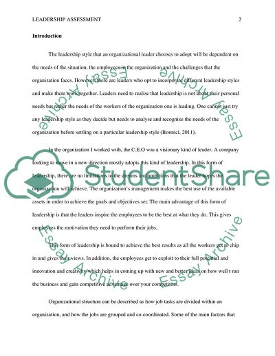 Features of Leadership Assessment