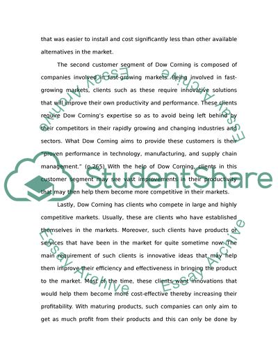 Dow Corning Customer Value and Segmentation