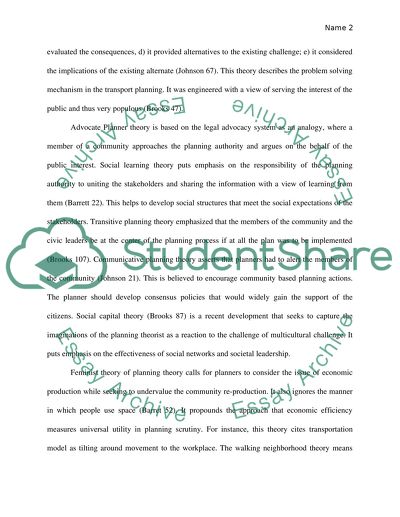 Transport Planning Process