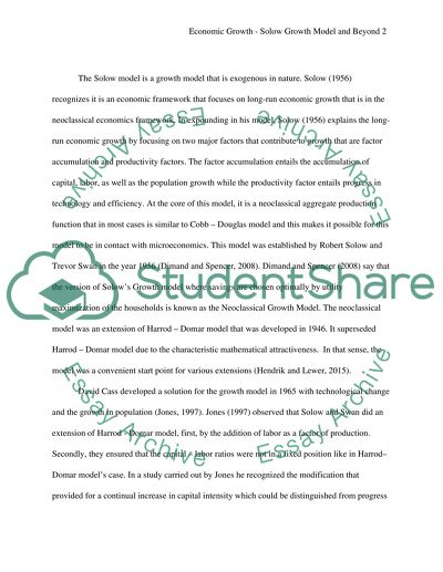 Solow Growth Model and Beyond