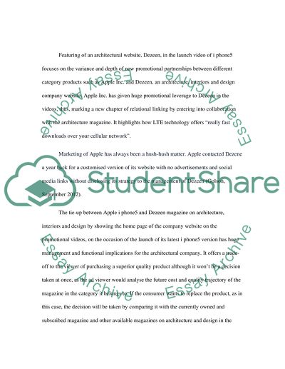 Marketing Leverage to Dezeen and Apple from the Launch of its Iphone5