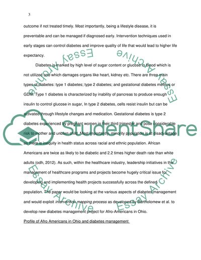 Diabetes Management, Prevention and Control Program for African Americans in Ohio