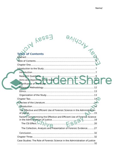 An in Depth Look at the Role of Forensic Science and its Impact on Justice