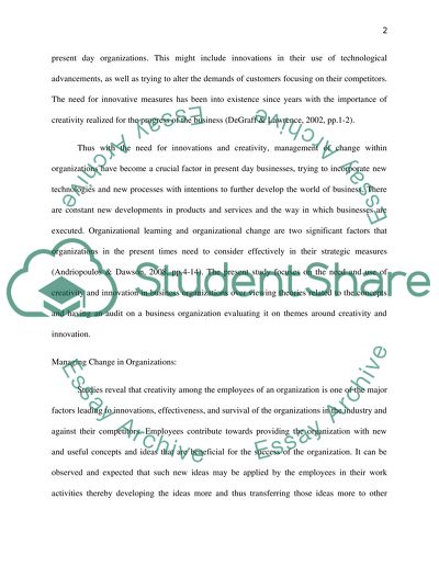 Theories and Approaches to Creativity and Innovation in Organization