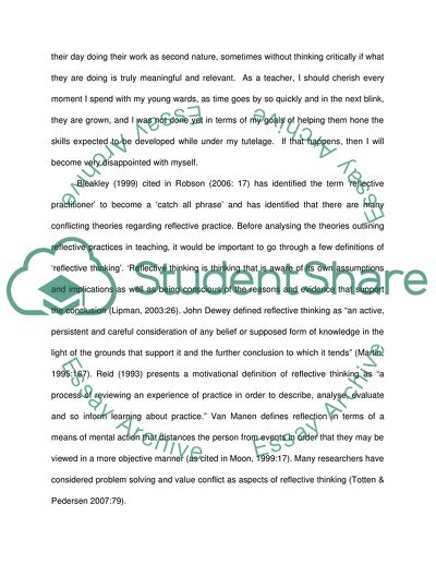 Valuing Reflection in My Journey to Excellence