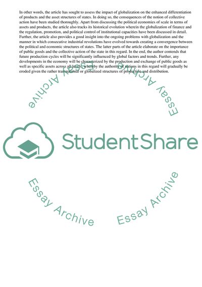 Globalization and the Changing Logic of Collective Action by Philip Cerny