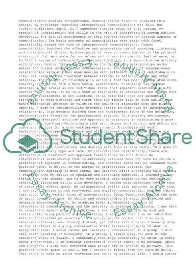 Interpersonal Communications