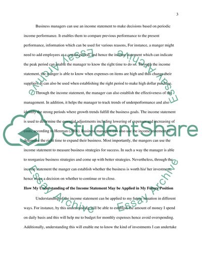 Application of Financial Statement