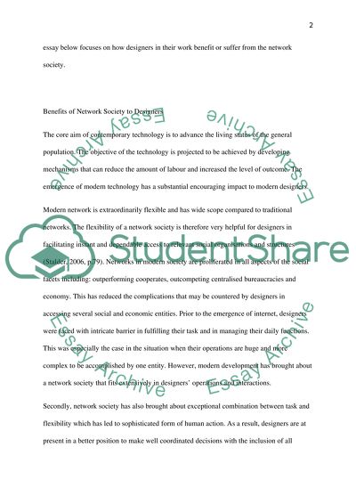 How Do Designers in Their Work Benefit or Suffer from the Network Society