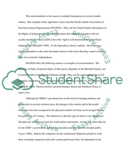 Neocolonialism - Effective Globalization or Sanctioned Ravagry