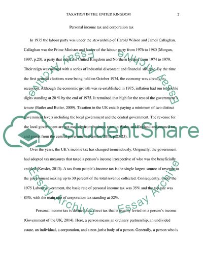 Taxation: Personal Income Tax and Corporation Tax