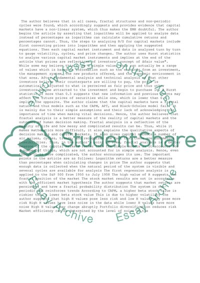 Analysis of Financial Article