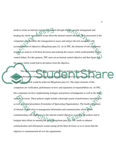 The Internal Control Environment