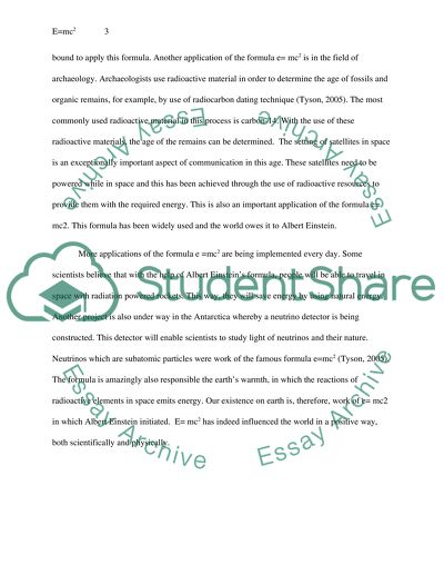  What Does E Mc2 Really Mean Assignment Example Topics And Well 