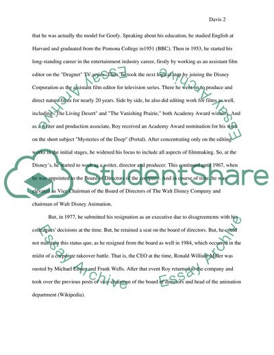 Roy Edward Disney: Vision and Resignation