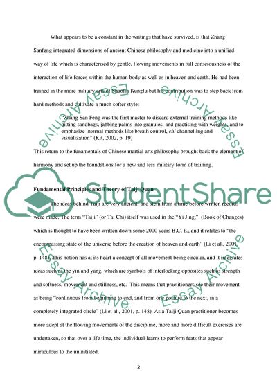 The Historical Development of Taiji Quan