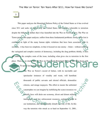 The War on Terror: Ten Years After 9/11, How Far Have We Gone