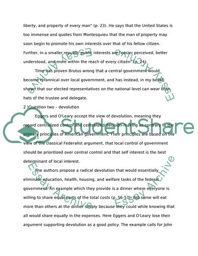 Federalist vs Anti- federalist