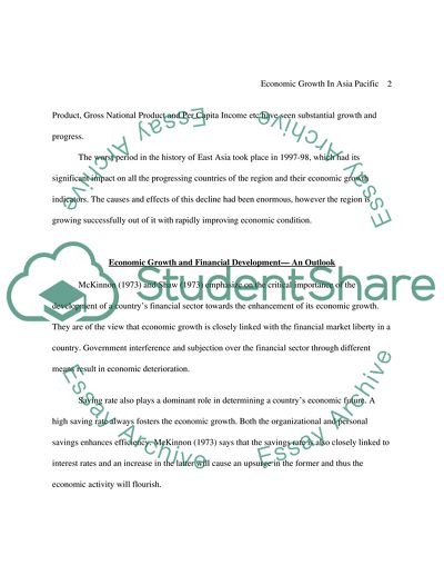 The economic growth in the countries of Asia-Pacific region