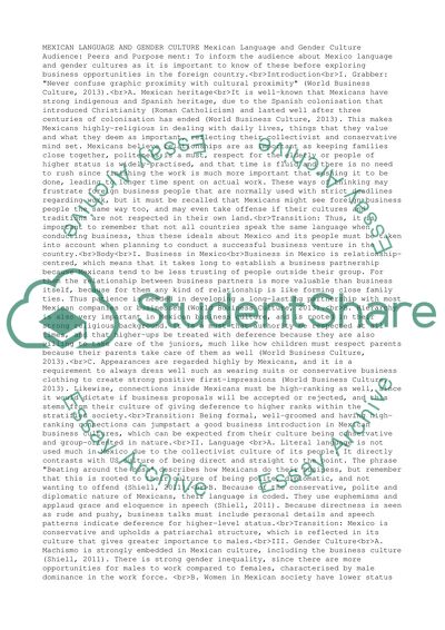 World business culture group presentation