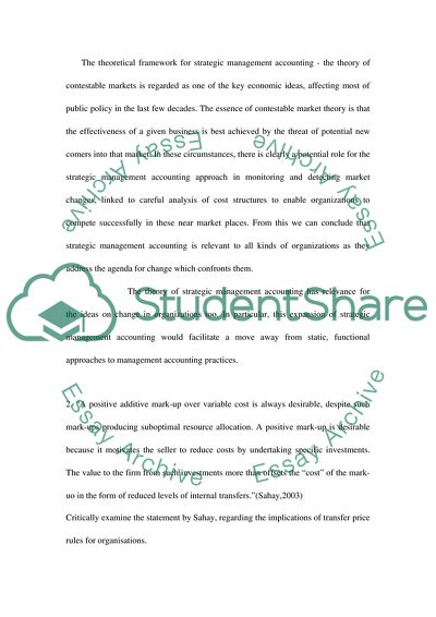 Management Accounting and Decision Making