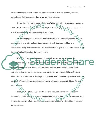 The Role of Innovation of a Product in Success of a Company