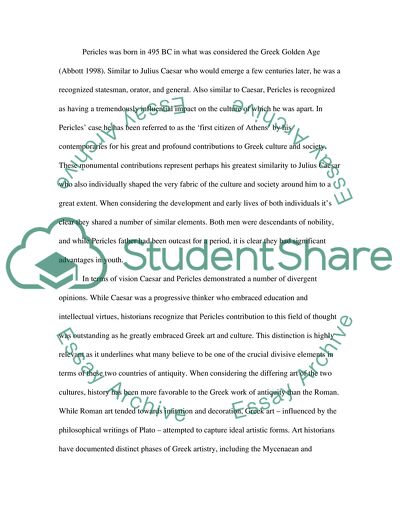 The Most Important Figures of Antiquity Pericles and Julius Caesar