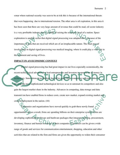 The Broader Impact of DSP in a Global Economic and Social Context