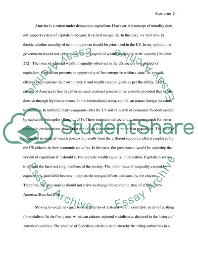 Democratic Capitalism and Morality