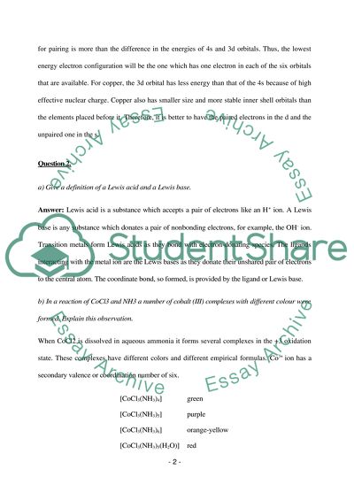 Analyzing D-Block Chemistry