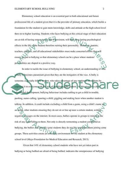 Bullying In Schools Essay | Examples & Papers