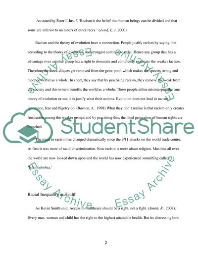 Major Notions of Race and Racism