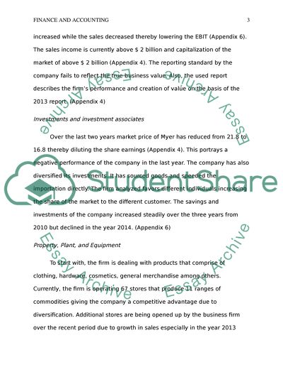 Myer Holdings Accounting Analysis