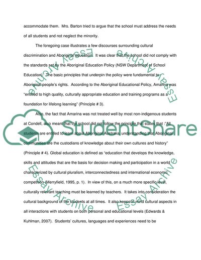 Cultural Discrimination as Social Injustice