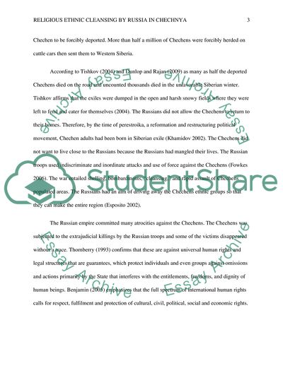 Religious Ethnic Cleansing by Russia in Chechnya